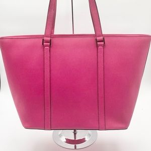 💕Kate Spade XL Newbury Lane Punch Pink Saffiano Leather Bag Tote Carry All EUC!